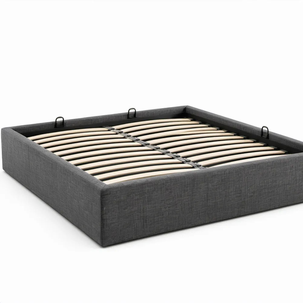 Bedframe met geïntegreerde lattenbodem 160 x 200 cm donkergrijs