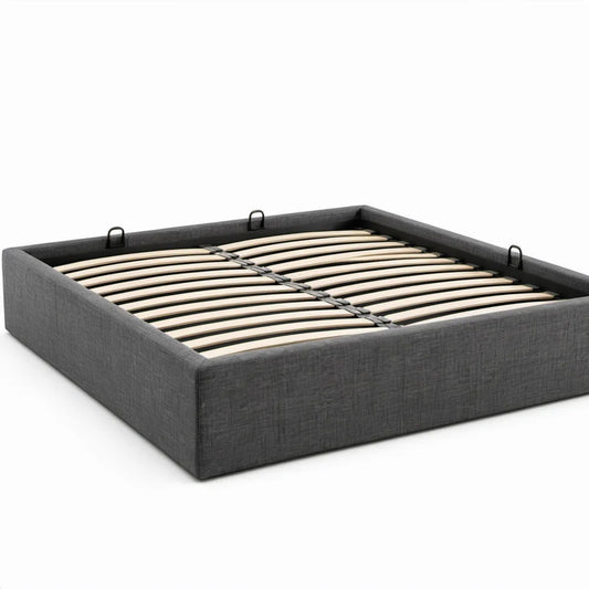 Bedframe met geïntegreerde lattenbodem 160 x 200 cm donkergrijs